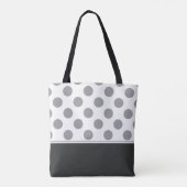 Gray Polka Dots | Gepersonaliseerd Tote Bag (Achterkant)