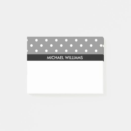 Gray Polka Dots met zwarte strepen Post-it® Notes (Voorkant)