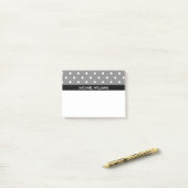 Gray Polka Dots met zwarte strepen Post-it® Notes (Op bureau)