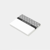 Gray Polka Dots met zwarte strepen Post-it® Notes (Schuin)