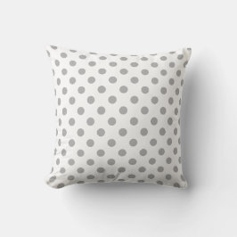 Gray Polka Dots Pattern on White Background Kussen
