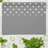 Gray Polka Dots Pattern Theedoek (Gevouwen)