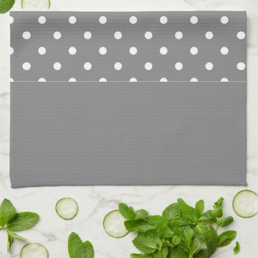 Gray Polka Dots Pattern Theedoek (Gevouwen)