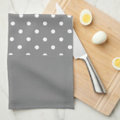 Gray Polka Dots Pattern Theedoek (Quarter Fold)