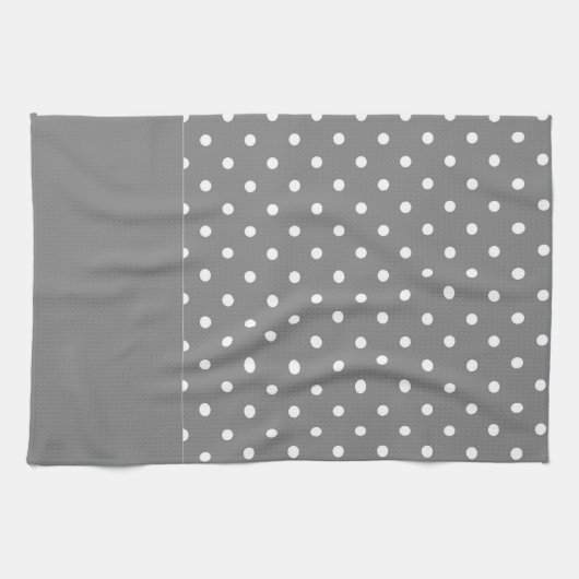 Gray Polka Dots Pattern Theedoek (Horizontaal)