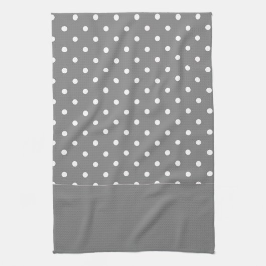 Gray Polka Dots Pattern Theedoek (Verticaal)
