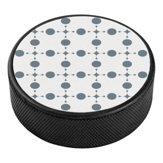 Gray Polka Dots, Polka Dot Pattern, Stippen, gedop Hockey Puck (3/4)