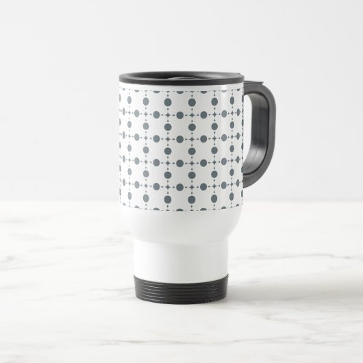 Gray Polka Dots, Polka Dot Pattern, Stippen, gedop Reisbeker (Voorkant rechts)