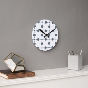 Gray Polka Dots, Polka Dot Pattern, Stippen, gedop Ronde Klok