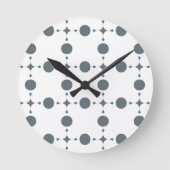 Gray Polka Dots, Polka Dot Pattern, Stippen, gedop Ronde Klok (Voorkant)