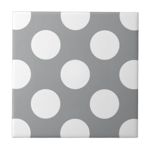 Gray Polka Dots, Polka Dot Pattern, Stippen, gedop Tegeltje