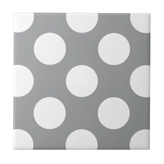 Gray Polka Dots, Polka Dot Pattern, Stippen, gedop Tegeltje (Voorkant)
