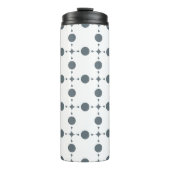 Gray Polka Dots, Polka Dot Pattern, Stippen, gedop Thermosbeker (Voorkant)