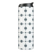 Gray Polka Dots, Polka Dot Pattern, Stippen, gedop Thermosbeker (Gedraaid links)