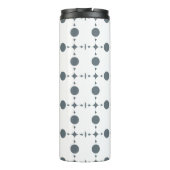 Gray Polka Dots, Polka Dot Pattern, Stippen, gedop Thermosbeker (Achterkant)