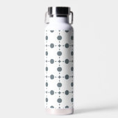 Gray Polka Dots, Polka Dot Pattern, Stippen, gedop Waterfles (Voorkant)