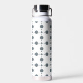 Gray Polka Dots, Polka Dot Pattern, Stippen, gedop Waterfles (Achterkant)