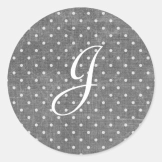 Gray Polka Dots Ronde Sticker