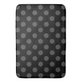 Gray polka-punten op zwart badmat (Voorkant Verticaal)
