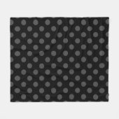 Gray polka-punten op zwart fleece deken (Voorkant (Horizontaal))