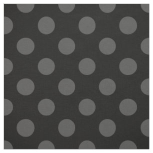 Gray polka-punten op zwart stof