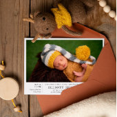 Gray Post Birth Baby shower Foto Sip & See Kaart