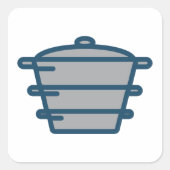 Gray Pot Square Sticker (Voorkant)