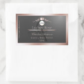 Gray Product Label Rose Gold Frame Logo Monogram (Tas)