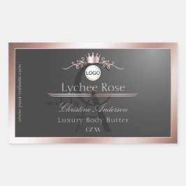 Gray Product Label Rose Gold Frame Logo Monogram