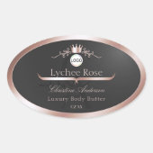 Gray Product Label Rose Gold Frame Logo Monogram (Voorkant)