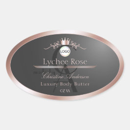 Gray Product Label Rose Gold Frame Logo Monogram