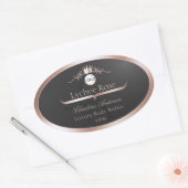 Gray Product Label Rose Gold Frame Logo Monogram (Envelop)