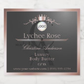 Gray Product Label Rose Gold Frame Logo Monogram Likeurfles Etiket (Enkel label)