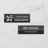 Gray Professional Construction Tools Motif Mini Visitekaartje (Voorkant / Achterkant)