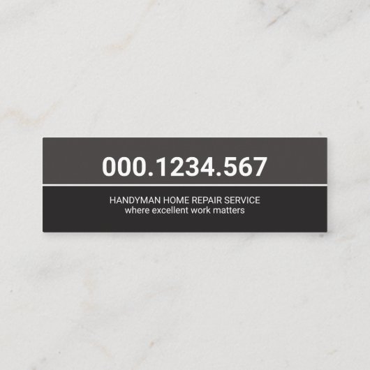 Gray Professional Construction Tools Motif Mini Visitekaartje (Achterkant)