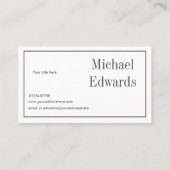 Gray Professional Monogram Steel Modern Visitekaartje (Achterkant)