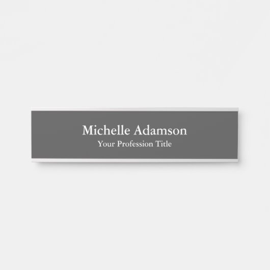 Gray Professional Plain Modern Deurbordje (Voorkant)