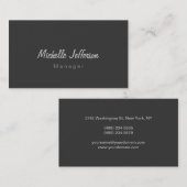 Gray Professional Script Manager Visitekaartje (Voorkant / Achterkant)