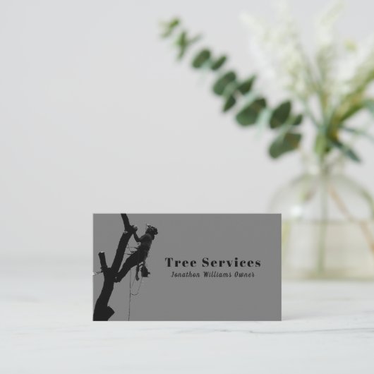Gray Professional Tree Trimming Service Visitekaartje (Staand voorkant)