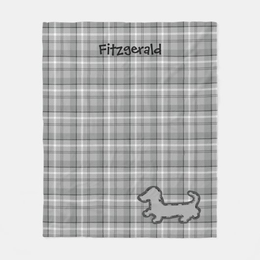 Gray Pset Dachshund Fleece Blanket Deken (Voorkant)