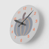 Gray Pumpkin Oranje Trim Halloween Clock Ronde Klok (Hoek)