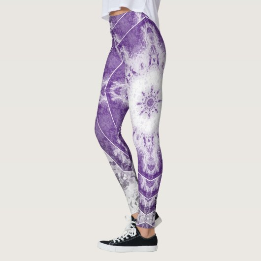 Gray Purple Fractal Art Leggings (Links)