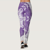 Gray Purple Fractal Art Leggings (Achterkant)