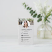 Gray QR Code Real Estate Agent Photo Logo Visitekaartje (Staand voorkant)