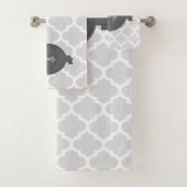 Gray Quatrefoil - Aangepaste set keukendoeken Bad Handdoek (Insitu)