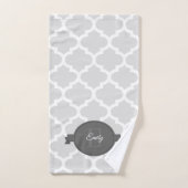 Gray Quatrefoil - Aangepaste set keukendoeken Bad Handdoek (Handdoek)