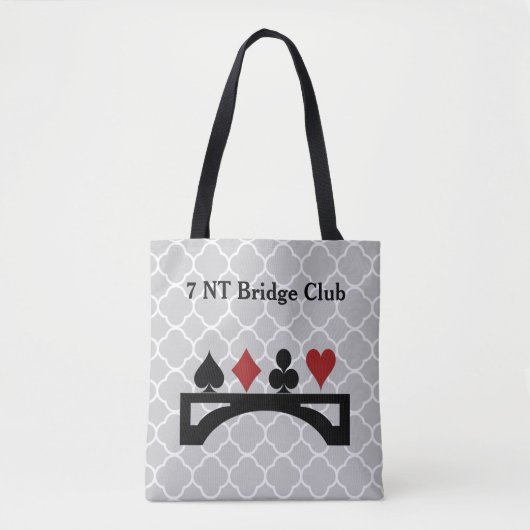 Gray Quatrefoil Bridge Card Game Canvas tas (Voorkant)