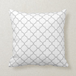 Gray Quatrefoil Patroon Kussen