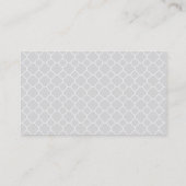 Gray Quatrefoil Patroon met Monogram Visitekaartje (Achterkant)