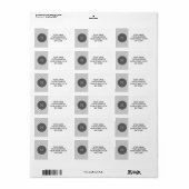 Gray Quatrefoil Pattern, Charcoal Monogram Etiket (Full Sheet)